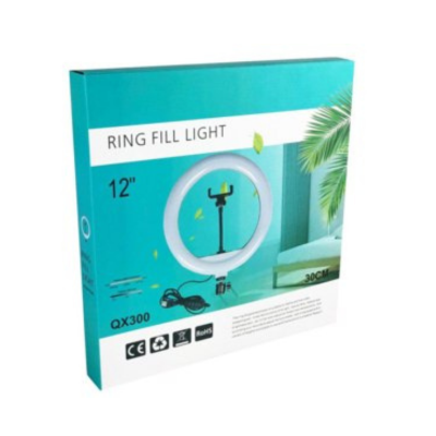Кольцевая лампа со штативом QX300 D30см